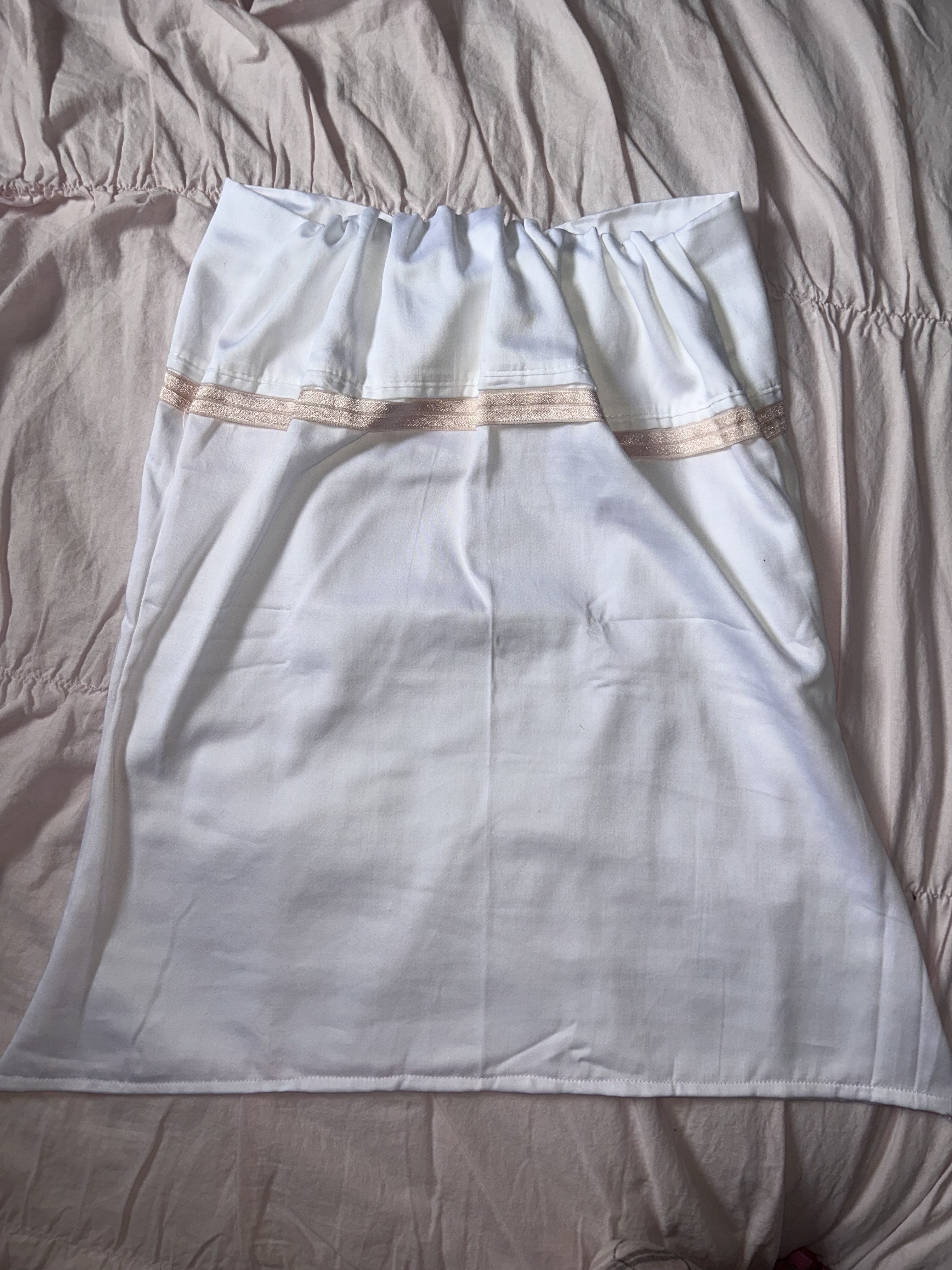 2000s white baby doll tube top