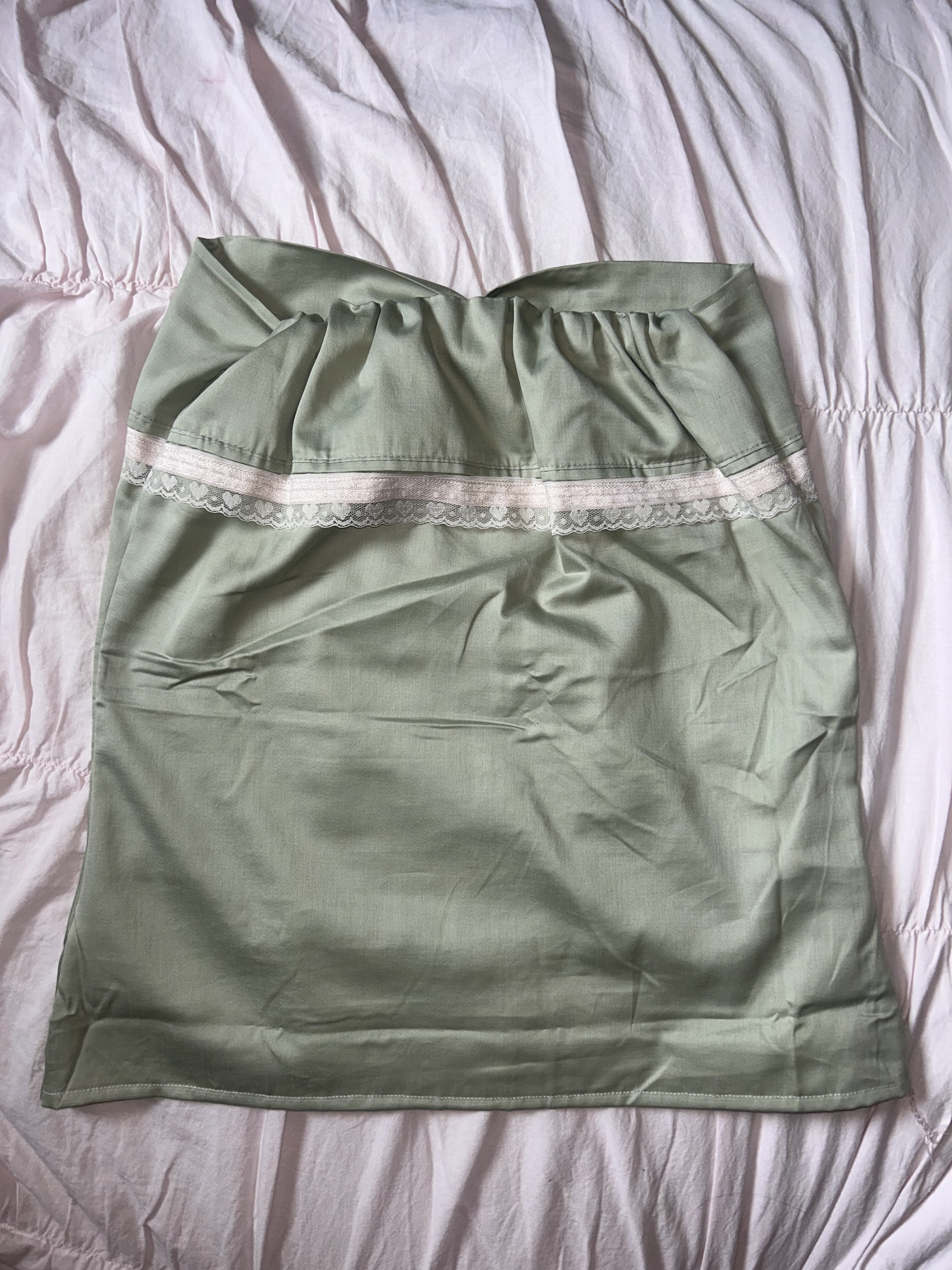 2000s green baby doll tube top